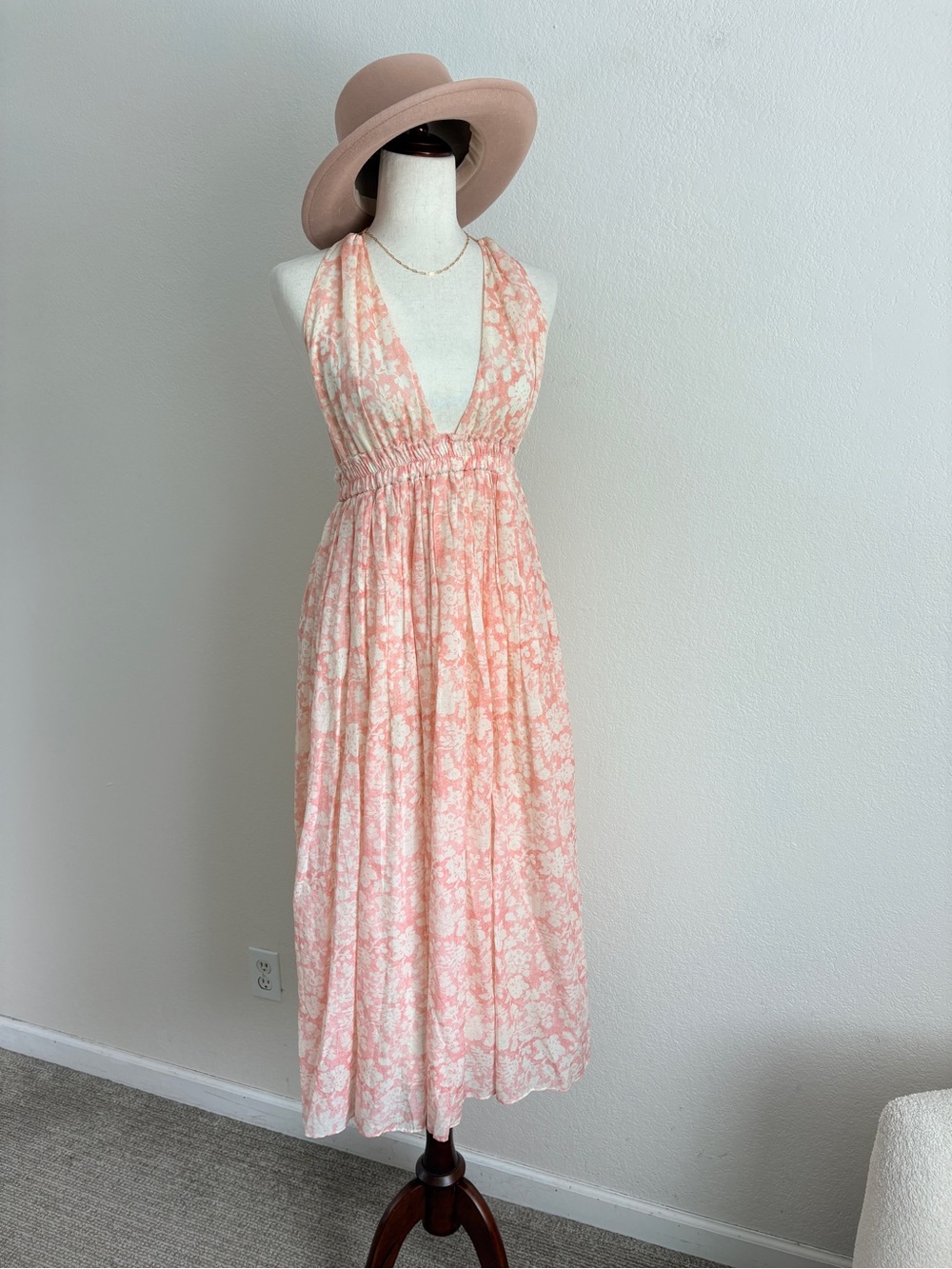 LoveShackFancy Silk Blend Floral Halter Maxi Dress - Picture 11 of 11